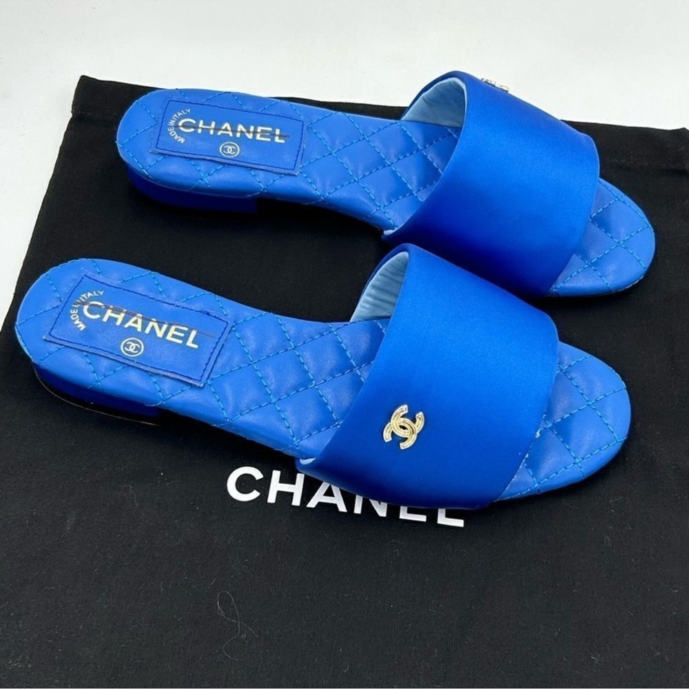Women’s Chanel CC satin sandal size 36 made in Italy - Picture 5 of 11
